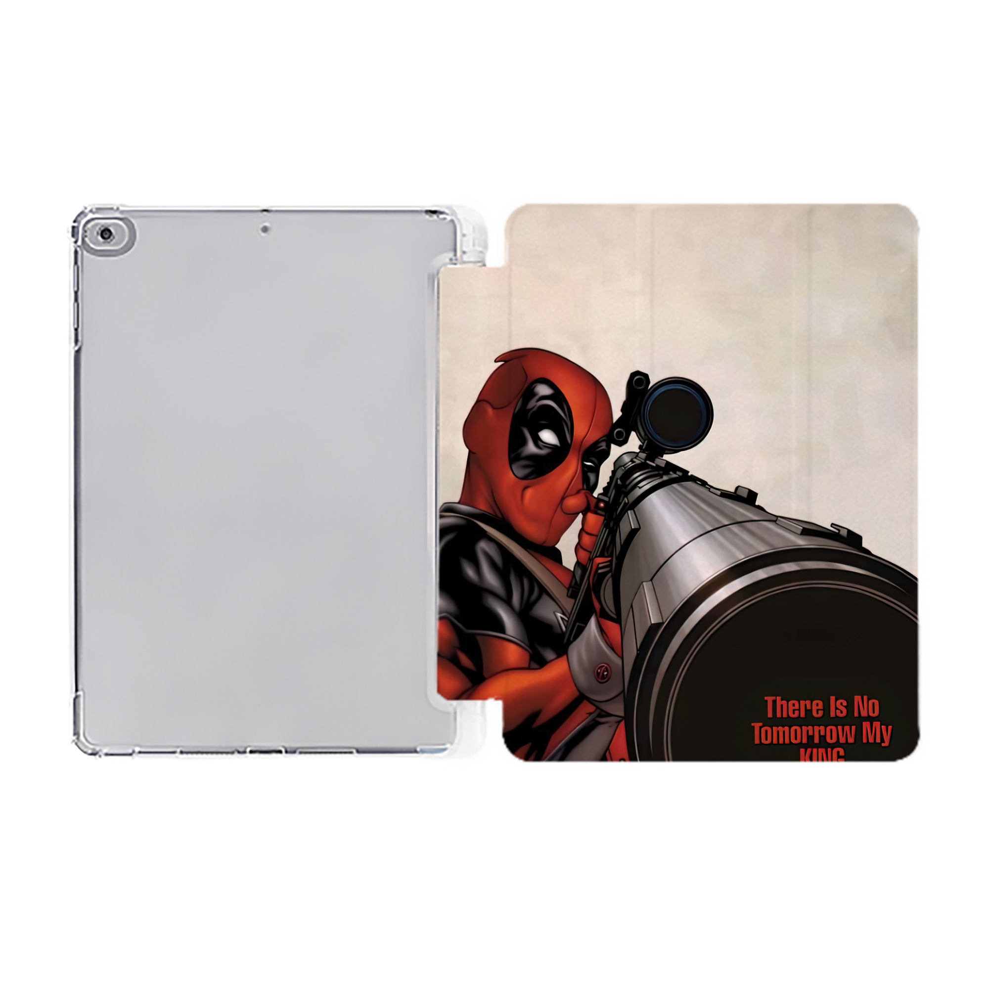 （画像用） Deadpool デッドプール IPad ケース ペン収納付き 三つ折りスタンド PUレザー×シリコン 対応機種9.5/10.5/10.9インチ